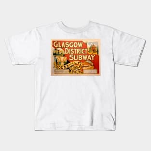 Vintage Glasgow District Subway Poster Kids T-Shirt